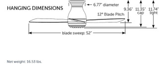 Hugh 52 52"Ceiling Fan (FPS8355BGRW)