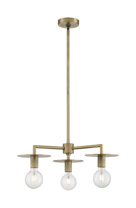 Nuvo Lighting - 60-7243 - Three Light Chandelier - Bizet - Vintage Brass