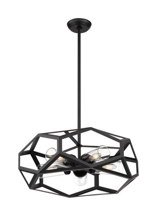 Nuvo Lighting - 60-7304 - Five Light Chandelier - Zemi - Black