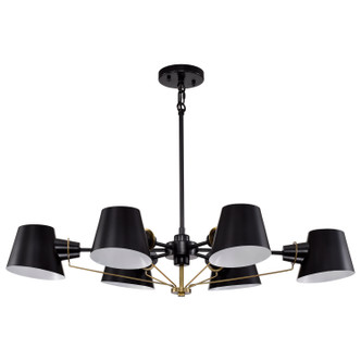 Nuvo Lighting - 60-7386 - Six Light Chandelier - Baxter - Black / Burnished Brass
