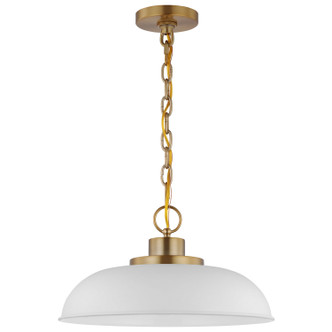 Nuvo Lighting - 60-7480 - One Light Pendant - Colony - Matte White / Burnished Brass