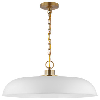 Nuvo Lighting - 60-7486 - One Light Pendant - Colony - Matte White / Burnished Brass