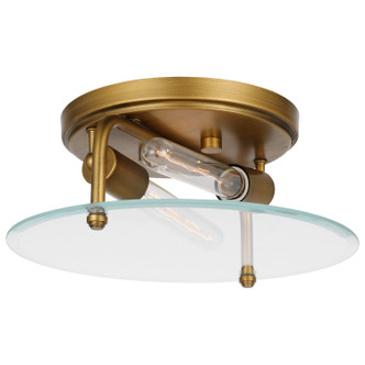 Nuvo Lighting - 60-7710 - Two Light Flush Mount - Teton - Natural Brass