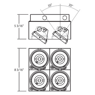 GU10 MULTI MULT,GU10,TRIMLSS,4LT,50W,WHT (TE214BGU10-02)