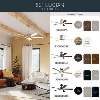 Lucian Elite 52"Ceiling Fan (330000SBK)