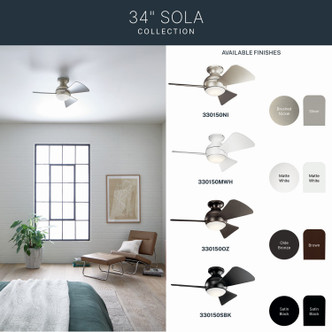 Sola 34"Ceiling Fan (330150SBK)