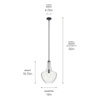 Everly One Light Pendant (42046BK)