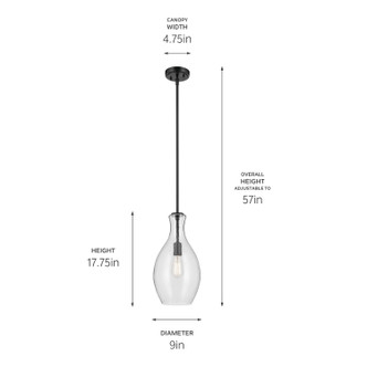 Everly One Light Pendant (42047BKCS)