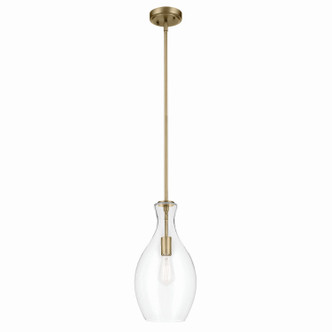 Kichler - 42047NBRCS - One Light Pendant - Everly - Natural Brass