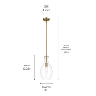 Everly One Light Pendant (42047NBRCS)