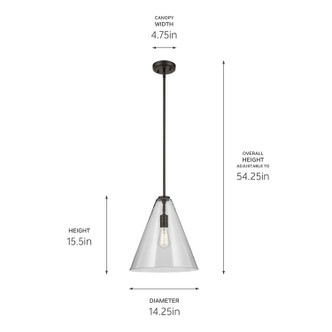 Everly One Light Pendant (42200OZ)