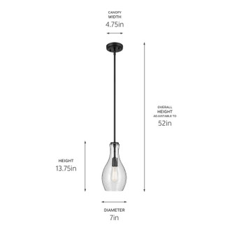Everly One Light Pendant (42456BKCS)