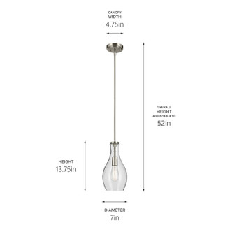 Everly One Light Pendant (42456NI)