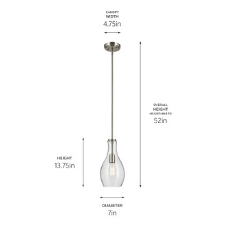 Everly One Light Pendant (42456NICS)