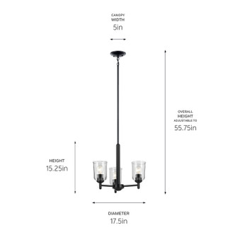 Shailene Three Light Mini Chandelier (43670BKCLR)