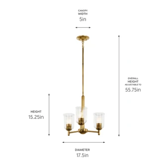 Shailene Three Light Mini Chandelier (43670NBRCLR)