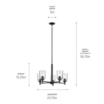Shailene Five Light Chandelier (43671BKCLR)