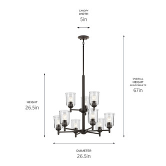 Shailene Nine Light Chandelier (43672OZCLR)
