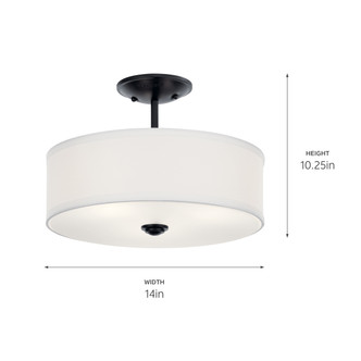 Shailene Three Light Semi Flush Mount (43675BK)