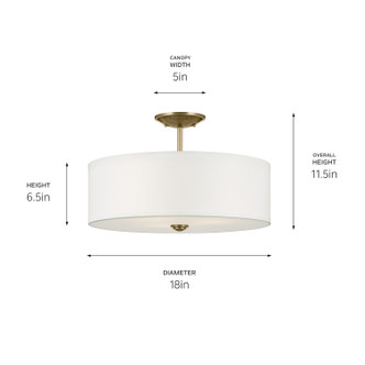 Shailene Three Light Semi Flush Mount (43692NBR)