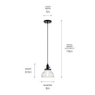 Avery One Light Mini Pendant (43850BK)