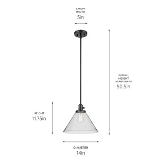 Avery One Light Pendant (43905BK)