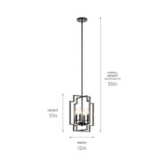Downtown Deco Four Light Pendant (43964MCH)