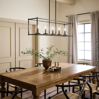 Crosby Five Light Linear Chandelier (43995BK)