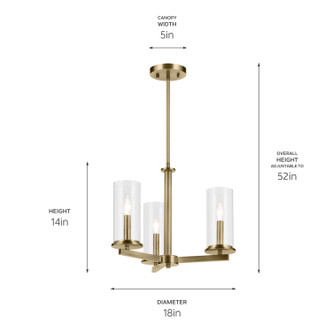 Crosby Three Light Chandelier (43997NBR)