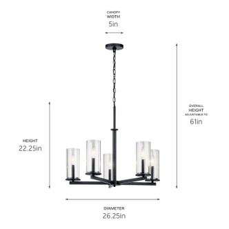 Crosby Five Light Chandelier (43999BK)