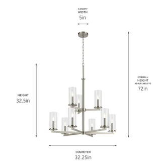 Crosby Nine Light Chandelier (44014NI)