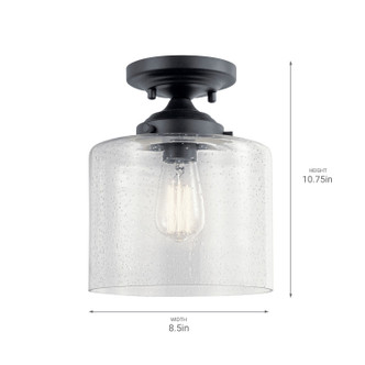 Winslow One Light Semi Flush Mount (44033BK)