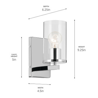 Crosby One Light Wall Sconce (45495CHCLR)
