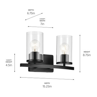 Crosby Two Light Bath (45496BKCLR)