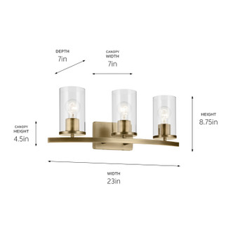 Crosby Three Light Bath (45497NBRCLR)