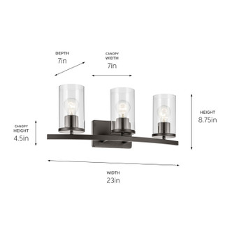 Crosby Three Light Bath (45497OZCLR)