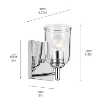 Shailene One Light Wall Sconce (45572CHCLR)
