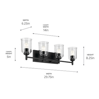 Shailene Four Light Bath (45575BKCLR)