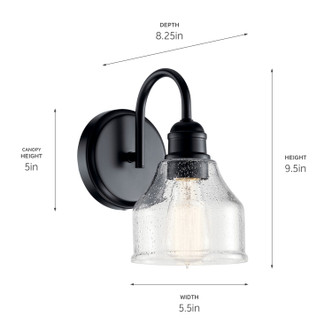 Avery One Light Wall Sconce (45971BK)