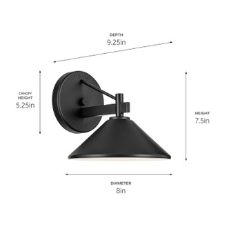 Ripley One Light Outdoor Wall Mount (49059BK)