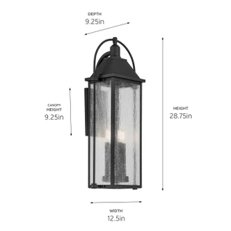 Harbor Row Four Light Outdoor Wall Mount (49716BKT)