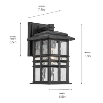 Beacon Square One Light Outdoor Wall Mount (49829BKT)