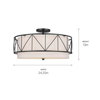Birkleigh Four Light Semi Flush Mount (52076BK)
