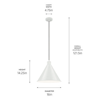 Zailey One Light Pendant (52177WH)