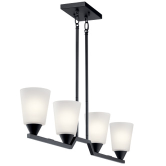 Skagos Four Light Linear Chandelier (52233BK)