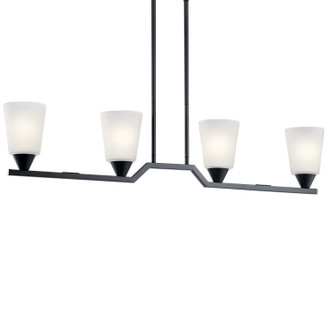 Skagos Four Light Linear Chandelier (52233BK)