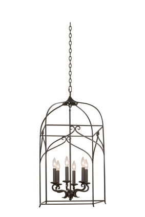 Kalco - 508251HB - Six Light Hanging Lantern - Somers - Heirloom Bronze