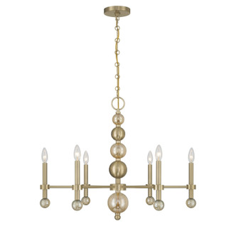 Savoy House - 1-2511-6-127 - Six Light Chandelier - Crescent - Noble Brass