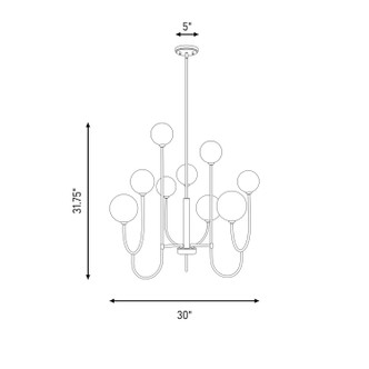 Chester Nine Light Chandelier (1-5980-9-127)