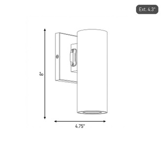 Kelley LED Outdoor Wall Lantern (5-CYL-1-5CCT-BK)